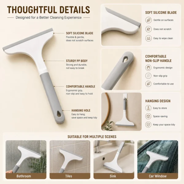 HOMII Silicone Window Squeegee L28cm W24cm